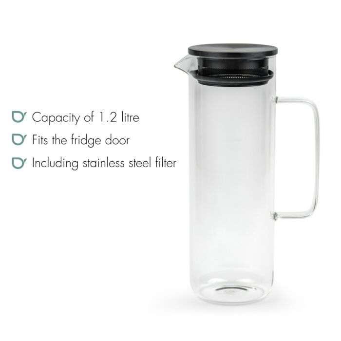 Waterkaraf Padua - Transparant - 1,2 liter - Met filter - Afbeelding 2