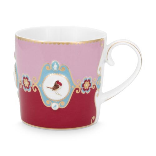 Mug small love birds medallion red-pink 150 ml