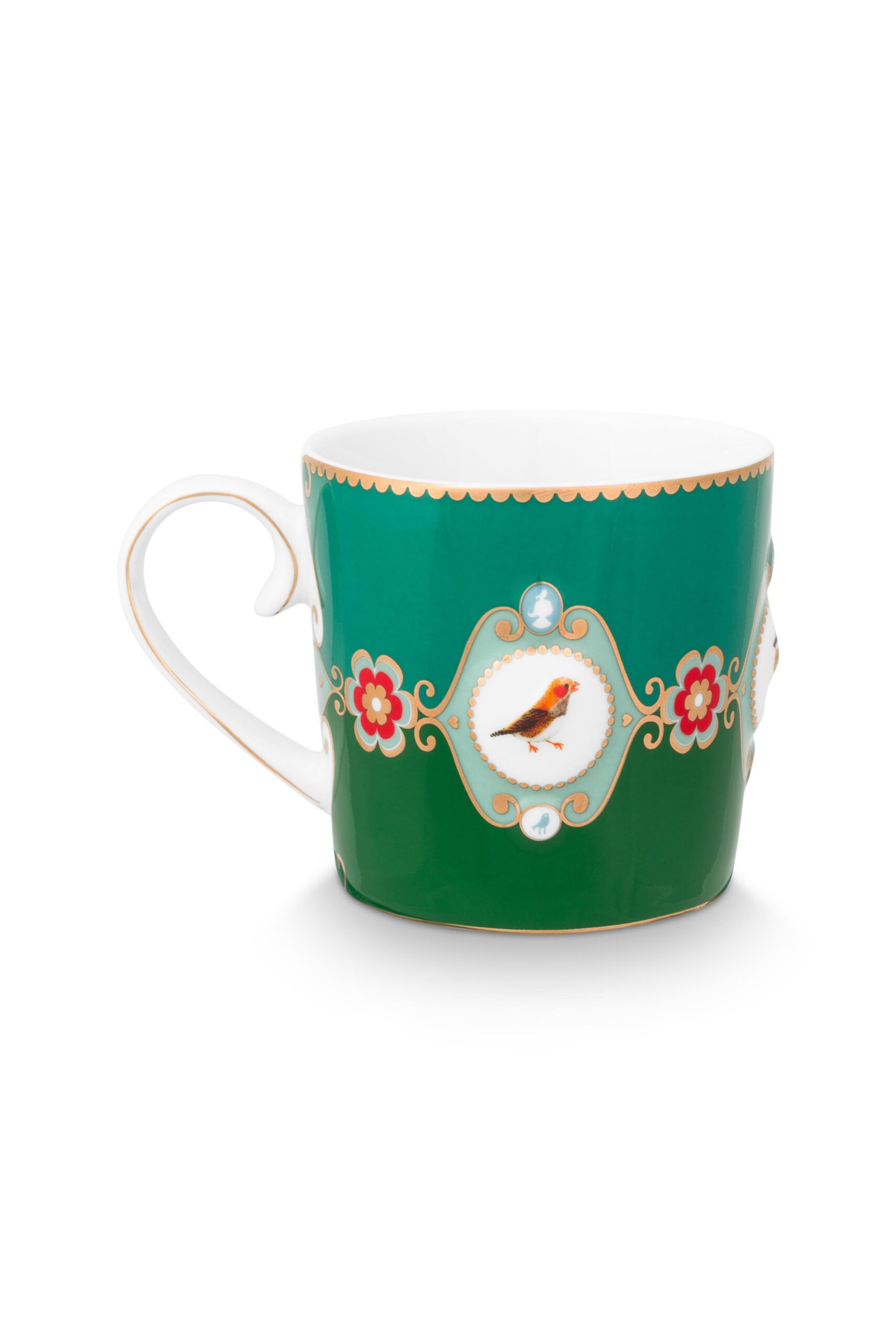 Mug small love birds love medallion emerald green 150 ml - Afbeelding 2