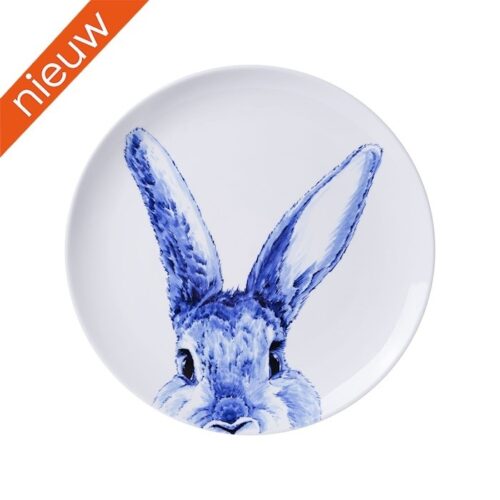 Heinen Delfts Blauw Wandbord Haas