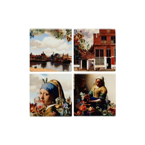Onderzetters Vermeer Kleur set van 4 stuks