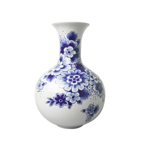Heinen Delfts Blauw - Buikvaasje bloemen klein