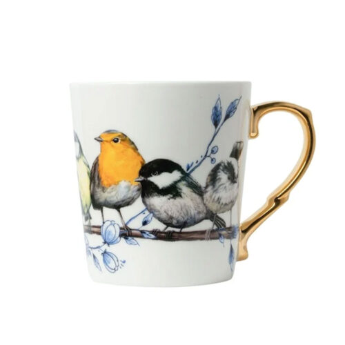 Heinen Delfst Blauw - Mok Bosvogels Goud