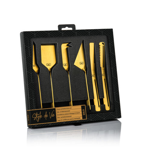 Style de Vie 6 mat gouden kaasmessen met draai